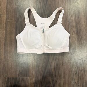 Nike Women's Light Pink Zip-Front Sports Bra